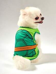 TEENAGE MUTANT NINJA TURTLES | SHEIN Cartoon Turtle Shell Print Pet Vest - Green - View 2