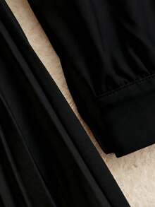 Franclia قميص كاجوال طويل الأكمام بلون أحادي مناسب للتنقل اليومي، مع تنورة نسائية قصيرة على شكل حرف A، تنورة مطوية، تنورة ماكسي، يأتي مع حزام، ربيع/خريف، بدلة نسائية بلون كاكي، بدلة نسائية مكونة من قطعتين، فستان بدلة نسائية، ملابس خريف/ربيع، ملابس نسائية كاجوال، زي موحد للمعلمات النسائية - الأسود - مشاهدة 6