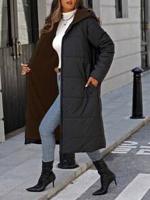 EMERY ROSE 女士休闲日常拉链连帽外套 - 黑色 - 查看 6