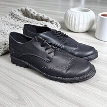 Women Oxfords Shoes - Black - View 2