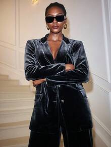 Maija Women's Solid Color Business Suit Jacket, Elegant Party , Winter