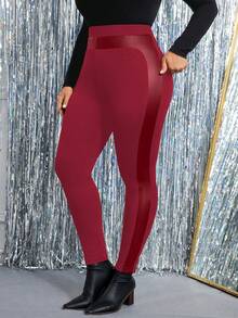 Cravure Leggings minimalistas de unicolor para tallas grandes de uso diario