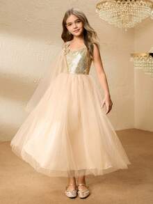 Halloween Party Girls High-End Formal Dress, Children's Cello Performance Dress, Girls Birthday Piano Recital Dress, Big Tween Girl Hostess Dress