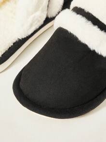 Cuccoo Women's Solid Color Patchwork Minimalist Flat Slippers, Casual Everyday Wear - Black - View 3