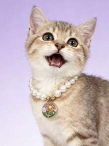 PETSIN قلادة قطة أو كلب بقلادة زهرة اللؤلؤ، قابلة للتعديل الحجم، إكسسوار ديكور للحيوانات الأليفة، مستلزمات الحيوانات الأليفة - متعدد الألوان - مشاهدة 10