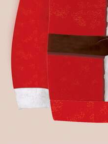 1 套小男孩趣味创意可爱圣诞老人印花圣诞老人雪人套装连帽衫运动衫 + 运动裤套装，适合圣诞节、派对、圣诞服装 - 彩色 - 查看 4