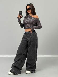 Coolane Women's Fall/Winter Vintage Streetwear Daily Wear Essentials Knit Stretchy Comfy Asymmetrical Neck Long Sleeve Tops - Coffee Brown - View 3