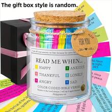 1 lọ thủy tinh câu Kinh Thánh đầy cảm hứng, lọ cầu nguyện quà tặng sùng đạo - Hoàn hảo để cầu nguyện, trang trí bàn làm việc và làm quà tặng tình yêu - Món quà lý tưởng cho bữa tiệc ngày lễ - Nhiều màu - Xem 3