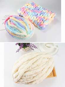 500g Sợi Chenille siêu thô, Đường kính 2cm - Chăn đan tay tự làm, Kết cấu nhung, Sợi Polyester mềm & dày để móc và đan Gối ấm cúng, Chăn, Thảm, Giường cho thú cưng, Tổ cho thú cưng, Gối, Khăn quàng cổ, Mũ, Túi đeo chéo, Búp bê, Đồ chơi cho thú cưng và các Dự án thủ công móc - Nhiều màu - Xem 2