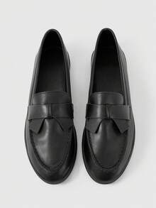 Sleekvia Women's Simple Round Toe Flat Shoes, Elegant And Generous Casual Minimalist Comfortable Slip-On Flats, Suitable For Work, Commute, Dating, Formal Occasions, Fashion Versatile - Black - View 2