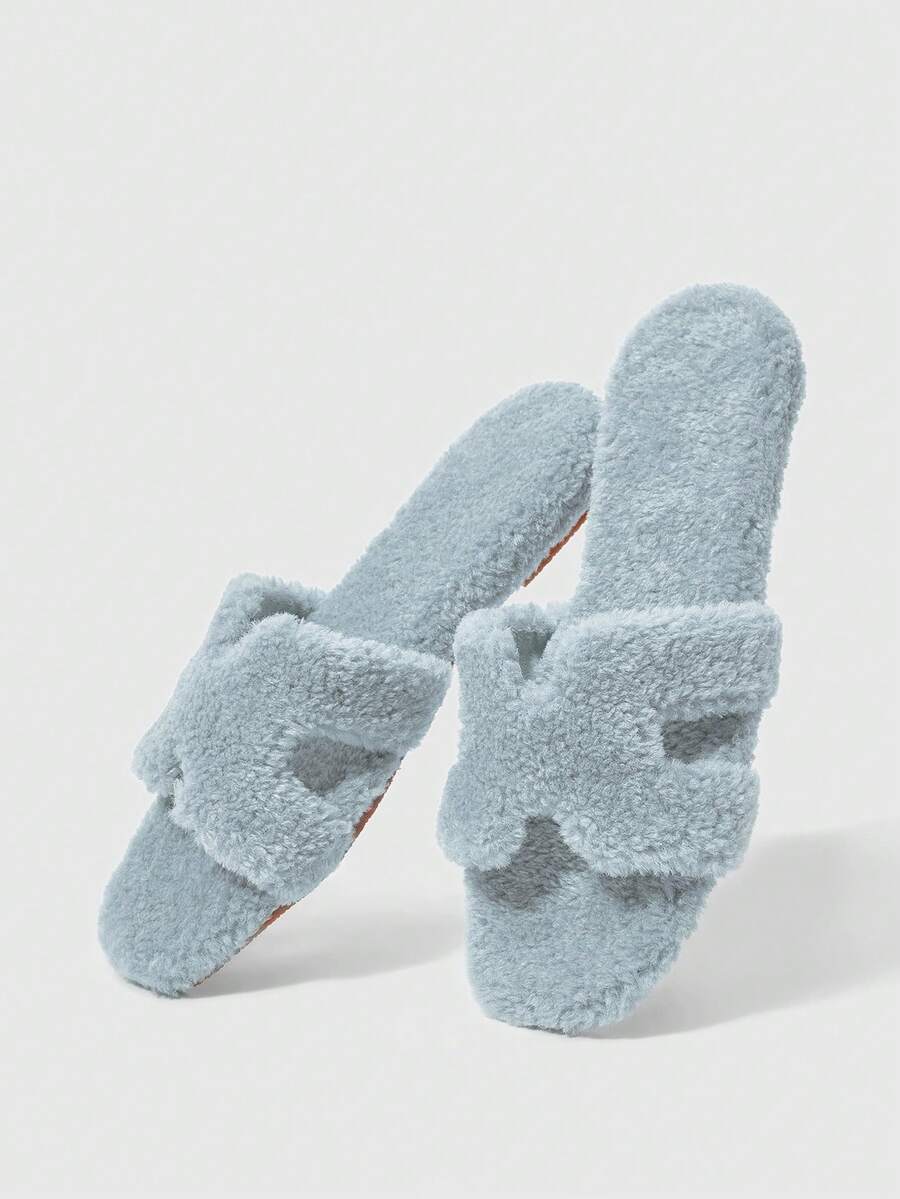 HighSole 2025年夏季新款女士一脚蹬拖鞋,法式度假时尚百搭黑色舒适平底凉鞋 - 藍色 - 查看 1
