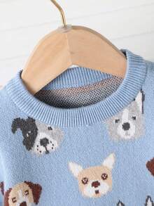 Souflis Souflis 幼儿男童时尚提花针织毛衣长袖套头衫和裤子套装，秋冬