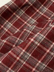 女式金属扣装饰格子抹胸 A 字迷你连衣裙 - 彩色 - 查看 7