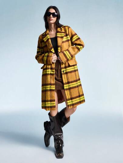 Aveloria Affinna Women's 2024 Plaid Casual Button Winter Plaid Coat With Pockets, Fall Clothes 