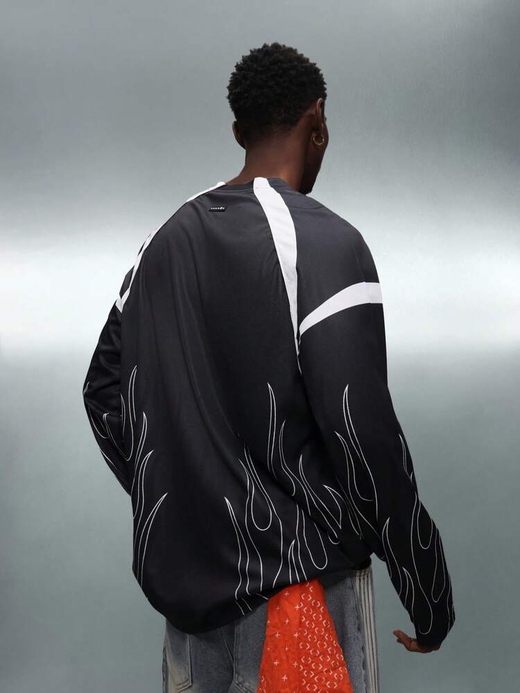 PLAYBOY X SUMWON Long Sleeve Jersey With Flame Print