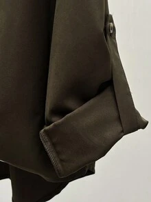 INAWLY 大码休闲百搭通勤纯色扭纹衬衫