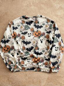 Manfinity VCAY Men's Halloween Graphic Print Pullover Sweatshirt, For Fall Winter - Multicolor - View 4