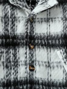 Souflis Souflis Young Boy's Fashion Casual Plaid Woolen Suit Jacket And Black Relaxed Fit Pants Set, Elegant Tailoring With Stylish Large Plaid Woolen Fabric