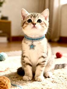 PETSIN 1 件宠物星形水钻项链，可调节颈围，猫项链，狗项链，宠物配饰，宠物用品 - 彩色 - 查看 6