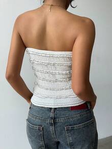 Aloruh Women's Solid Color Elegant Lace Camisole Top, Minimalist Daily Wear,White Top