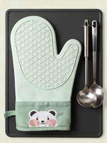 1 件装耐热硅胶防烫烤箱手套适用于微波炉烘焙厨房家用 - 綠色 - 查看 7