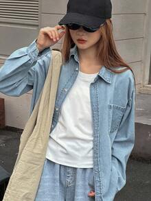 DAZY 少女牛仔衬衫