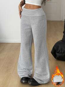 Coolane 女式夏季节日文艺复兴博览会街头服饰复古 Y2K 垃圾摇滚图案弹力翻领长裤黑色直筒裤 - 灰色 - 查看 4