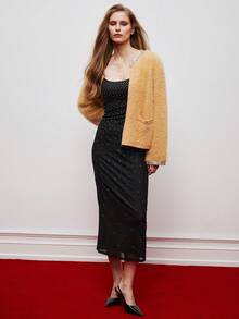 Maija Vestido sin mangas con espalda descubierta y abertura, moda de verano para mujer - Negro - Ver 6