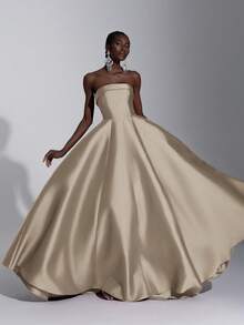 Elitara 优雅奢华的红色露肩长裙，喇叭形下摆，适合婚礼、派对、度假、庆典、正式活动（重度装饰） - 淺灰紫 - 查看 5