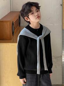 DAZY 男童毛衣，秋季款 - 黑色 - 查看 3