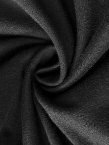 SHEIN 孕妇大码休闲纯色修身裤 - 黑色 - 查看 5