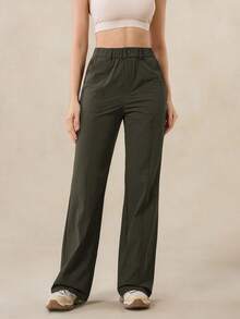 OutZeal 女式无 PFC 防水弹力尼龙口袋喇叭裤户外徒步露营裤 - 軍綠色 - 查看 6