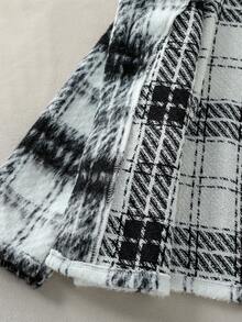 Souflis Souflis Young Boy's Fashion Casual Plaid Woolen Suit Jacket And Black Relaxed Fit Pants Set, Elegant Tailoring With Stylish Large Plaid Woolen Fabric