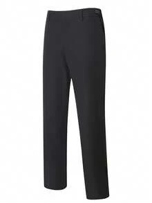 Calvornis Solid Color Pocket Business Casual Straight Leg Trousers - Black - View 3