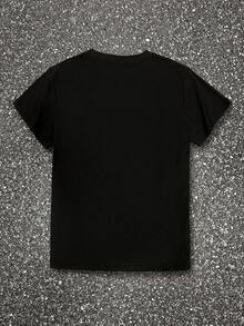 Glimmora Parte superior de club sexy con gráfico de ojo de mujer estilo Y2K, camiseta gráfica de moda estética punk callejera, parte superior casual de verano personalizada gótica, parte superior de manga corta con cuello redondo y estampado de resort