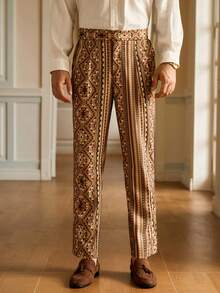 Manfinity VCAY Men's All-Over Printed Pocket Business Straight Suit Pants - Multicolor - View 3