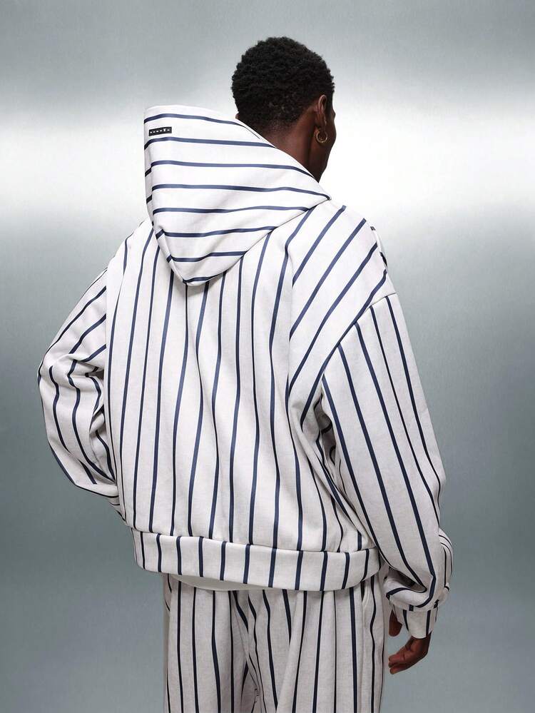 PLAYBOY X SUMWON Felpa con cappuccio corta con zip e strisce