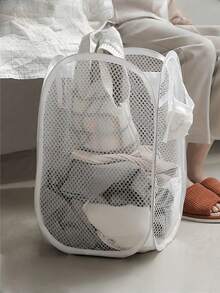 1pc Pop Up Laundry Basket With Handle - Foldable Mesh Laundry Basket For Storing Dirty Clothes, Suitable For Children To Change Clothes/Adults To Change 3-4 Pieces Of Clothing (Please Take Care To Check The Size Before Placing An Order)