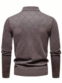 Manfinity Mode Men's Lightweight Half-Zip Long Sleeve Knit Sweater, Fall/Winter