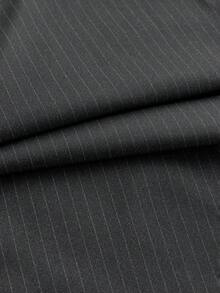 SWAVVY Pantalones de traje de negocios casuales con pliegues plegados e impresión a rayas para hombres