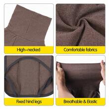 SHEIN Basic living 狗狗羊毛毛衣柔软加厚保暖宠物衬衫冬季狗狗外套套头衫设计无袖衣服适合小狗 - 咖啡棕 - 查看 3