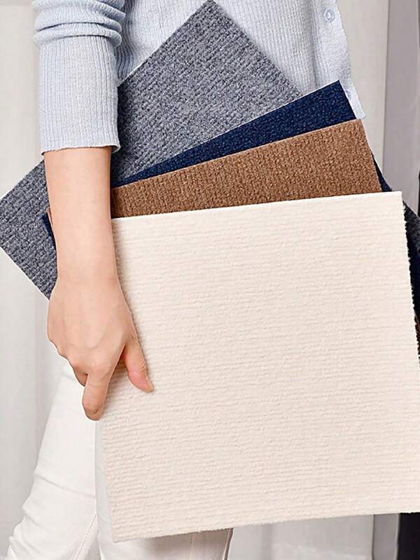 1/10/40 Pieces 30cm*30cm Square Full-Cover Floor Mats – Self-Adhesive, Wear-Resistant, Anti-Slip, Anti-Fall, Stain-Proof & Moisture-Proof; Suitable For Home Decoration (Bedrooms, Living Rooms), Office Floor Renovation (Interlocking Carpet Tiles), All-Season Use
