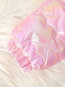 Cappotto imbottito con maniche lunghe, trapuntato, con rivestimento metallico rosa, casual, adatto per l'inverno, per ragazze giovani - Rosa - Visualizzare 7