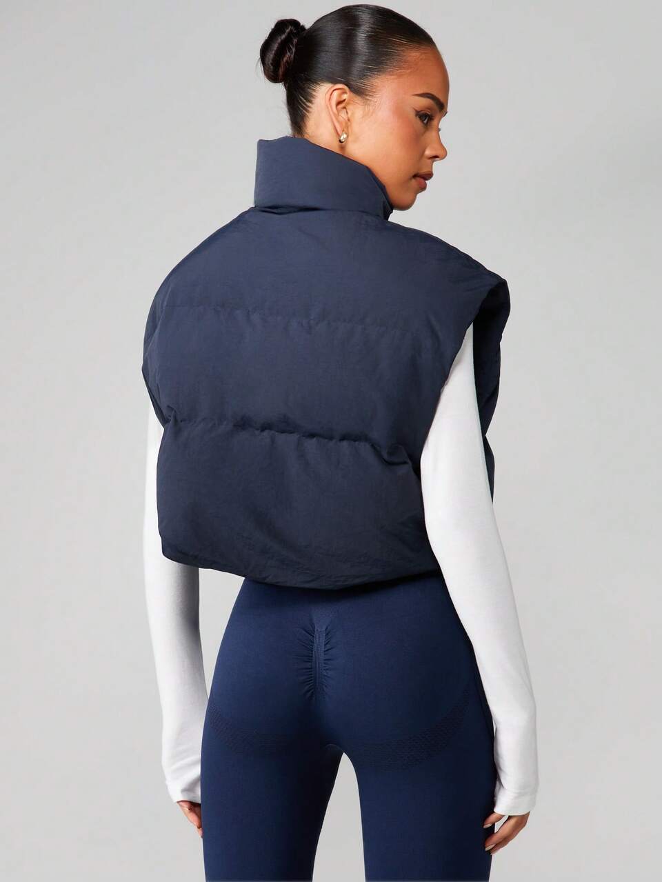 MISSGUIDED Quilted Puffer Vest Winter Sleeveless Outerwear Gilet Cropped Jacket