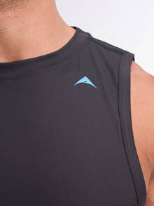 Camiseta de tirantes casual y versátil con estampado numérico para hombre ARC-1086-BLK - Negro - Ver 4