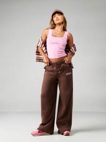 Missguided x Playboy Débardeur à col bénitier en coton d'été décontracté avec motif gaufré