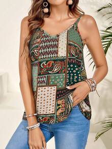 EMERY ROSE Top sin mangas de estilo bohemio y versátil para mujer de verano - Multicolor - Ver 3