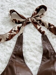 Soleia 女式撞色拼接露背系带吊带背心 - 彩色 - 查看 6