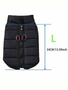 1 st nya höst- och vinterkläder för husdjur med dragkedja, varm hundjacka, trendig - Svart - Visa 4