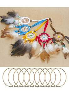 10/15pcs 2/3/4 Inch Metal Rings For Craft Gold Silvery Hoops Floral Macrame Hoops Rings Dream Catcher Rings For DIY Crafts Macrame Dream Catcher Supplies (Gold,Silvery), Valentine Day, Gift - Gold - View 8